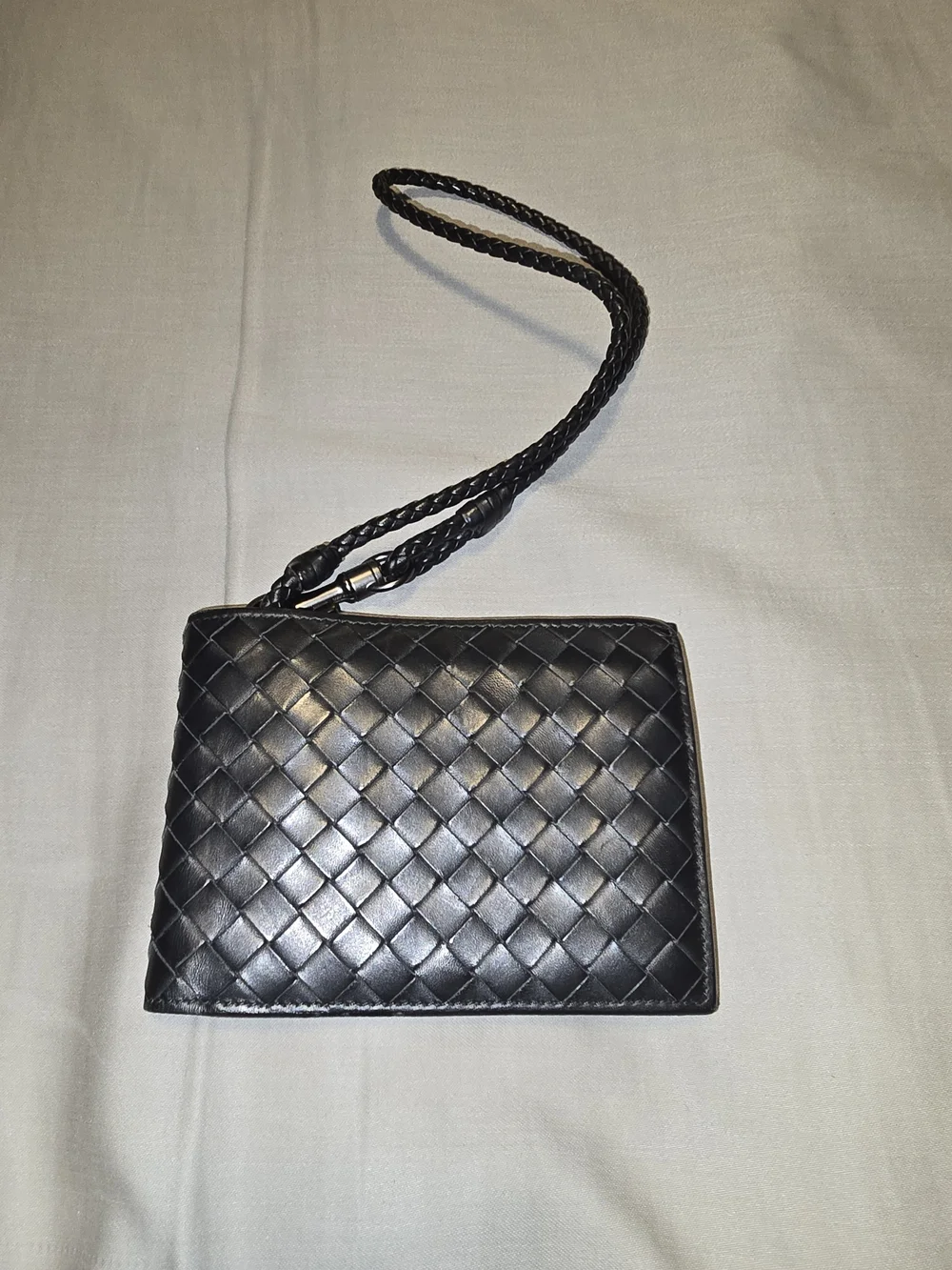 Bottega Veneta Intrecciato Leather Wallet on a Rare Braided Leather Strap, COA